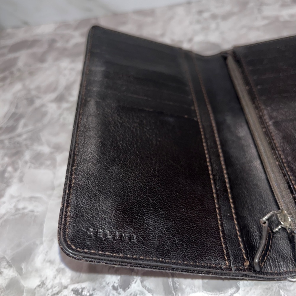 Celine logo gray denim long wallet - Picture 6 of 11